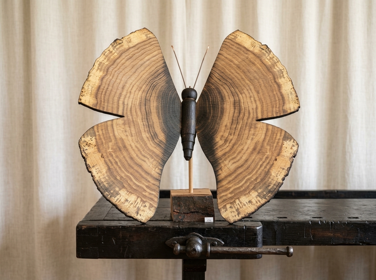 Schmetterling aus Eichenholz, Ansicht 4