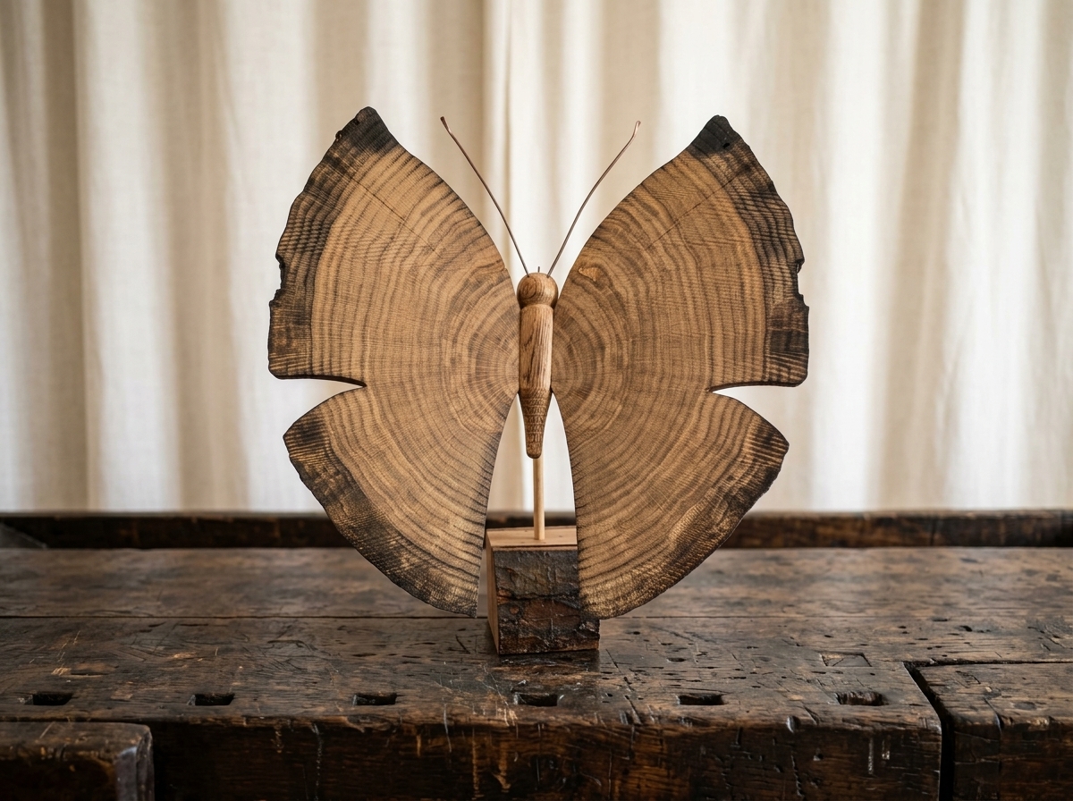 Schmetterling aus Eichenholz, Ansicht 5