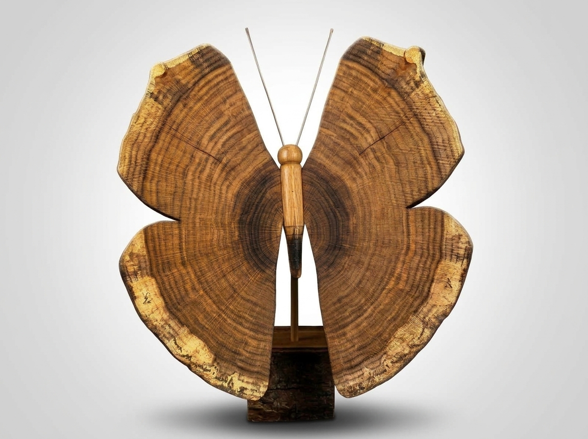 Schmetterling aus Eichenholz, Ansicht 7